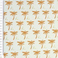 Jersey PALMERAIE Palmen hellblau braun 1.60m Breite