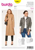 Burda Schnittmuster 6461 Damen Mantel und Jacke Größe 34-46