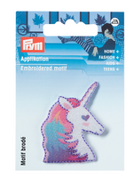 Prym Applikation Einhorn Kopf pink/violett 4x4.5cm