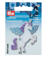 Prym Applikation Einhorn weiß/violett/blau 5.5x5cm