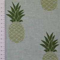 Gardinenstoff Dekostoff Ananas mint grün goldfarbig