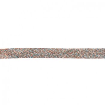 Baumwoll Flachkordel Kordel braun petrol Breite: 2cm