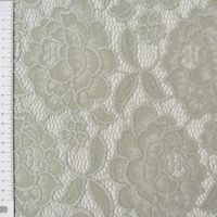 Elastische Spitze Blumen mit Wellen Abschluss beidseitig grau