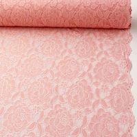 Elastische Spitze Blumen mit Wellen Abschluss beidseitig rosa