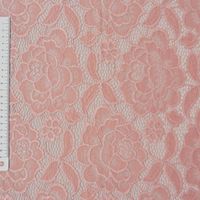 Elastische Spitze Blumen mit Wellen Abschluss beidseitig rosa