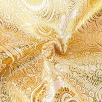 Lurex Jacquard Stoff Paisley Ornament goldfarbig silberfarbig