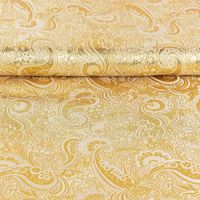 Lurex Jacquard Stoff Paisley Ornament goldfarbig silberfarbig