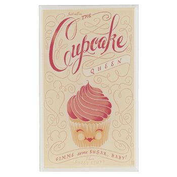 Clayre & Eef Bild zum Hinstellen Glas CUPCAKE QUEEN 10x17cm