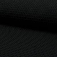 Bekleidungsstoff Waffelpique Baumwolle uni schwarz 1.50m Breite