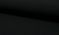 Bekleidungsstoff Waffelpique Baumwolle uni schwarz 1.50m Breite