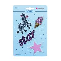 Applikationen Set 4 Stück Zebra Star