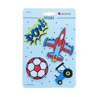 Applikationen Set 4 Stück Flugzeug Fußball Traktor