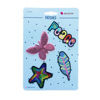 Applikationen Set 4 Stück Schmetterling Stern Peace