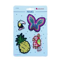 47860-Applikationen-Set-4-Stueck-Katze-Herz-Regen_1.jpg Applikationen Set 4 Stück Schmetterling Ananas Papagei