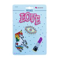 Applikationen Set 4 Stück Einhorn LOVE