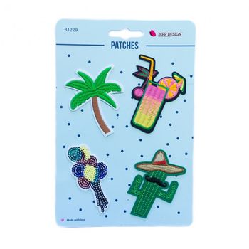 Applikationen Set 4 Stück Cocktail Kaktus Palme