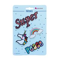 Applikationen Set 4 Stück Einhorn Super Regenbogen Peace
