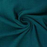 Bekleidungsstoff Double Gauze Musselin Windelstoff einfarbig petrol