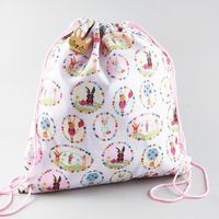 Rucksack Turn-Beutel Kids mit Kordeln Hase weiß rosa 36x40cm