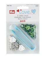 Prym Jersey Druckknöpfe Metall Ø8mm grün Töne 21 Stück