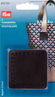 Prym Fixier Patches Kunstleder dunkelbraun 4 Stück 5.5x5.5cm