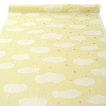 Rasch Bambino Dekostoff Wolken Sterne gelb 150cm