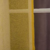 Fertiggardine Ösengardine einfarbig Voile Struktur gelb 135x260cm