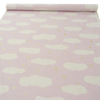 Rasch Bambino Dekostoff Himmel Wolken Sterne rosa