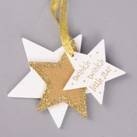 48674-Weihnachten-Deko-Anhaenger-3er-Stern-twinkl_3.jpg Weihnachten Deko Anhänger 3er Stern twinkle twinkle weiß goldfarbig 9x9cm