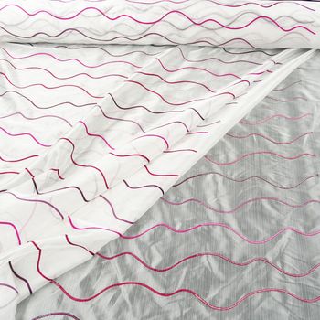 Rasch Organza Stickerei Wellen weiß pink lila rot