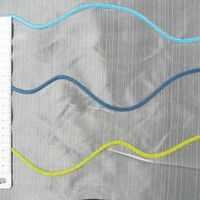 Rasch Organza Stickerei Stores Wellen weiß aqua grün