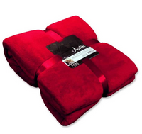 Mikrofaserdecke Kuscheldecke Plaid Justin rot 150x200cm