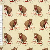 48812-Baumwollstoff-Digitaldruck-Baer-auf-Fahrrad_1.jpg Baumwollstoff Bettwäschestoff Percale Leinwandbindung Bär auf Fahrra