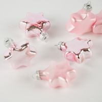48820-Weihnachtskugeln-Christbaumkugeln-Sternanha_1.jpg Weihnachtskugeln Christbaumkugeln Sternanhänger 6Stk rosa Ø6cm