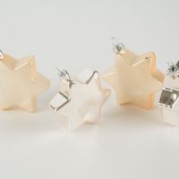 Weihnachtskugeln Christbaumkugeln Sternanhänger 4Stk gold-silberfarbig Ø8cm