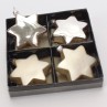 Weihnachtskugeln Christbaumkugeln Sternanhänger 4Stk gold-silberfarbig Ø8cm
