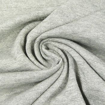 Bekleidungsstoff Lurex meliert grau silberfarbig Metallic Fäden