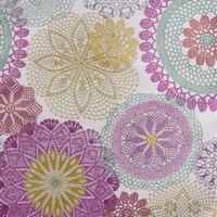 Möbelstoff Polsterstoff Doily Mandala Blumen pink