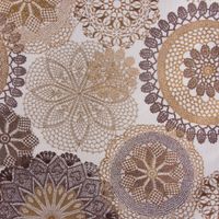 Polsterstoff Dekostoff Doily Mandala Blumen braun