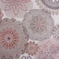 Polsterstoff Dekostoff Doily Mandala Blumen terracotta