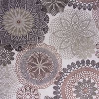 Polsterstoff Dekostoff Doily Mandala Blumen mocca