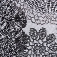 Polsterstoff Dekostoff Doily Mandala Blumen schwarz