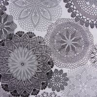 Polsterstoff Dekostoff Doily Mandala Blumen schwarz