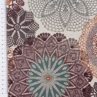 Polsterstoff Dekostoff Doily Mandala Blumen rotbraun