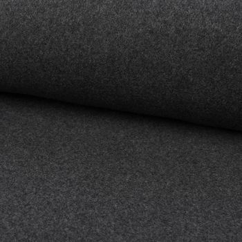 Organic Baumwoll-Fleece Bio-Fleece einfarbig dunkelgrau meliert