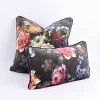Samtstoff Dekostoff Italian Velvet Samt Blumen bunt 1.45m