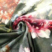 Samtstoff Dekostoff Italian Velvet Samt Blumen bunt 1.45m