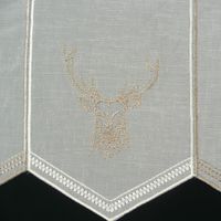 49400-Gardine-Bistrogardine-Panneaux-Stickerei-Hirs.jpg Scheibengardine nähfrei Stickerei Hirsch wollweiß taupe 45cm