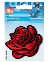 Prym Applikation Rose rot schwarz 7x6cm
