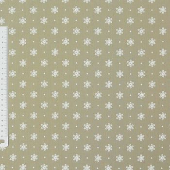 Gardinenstoff Stoff Dekostoff Meterware LISA beige weiß kleine Blüten